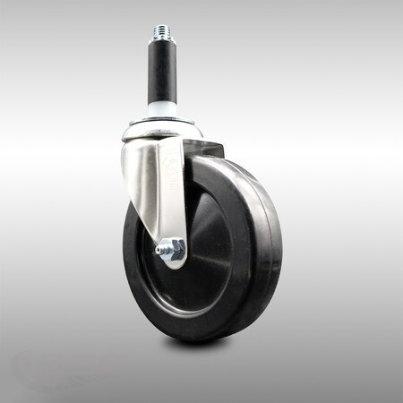 Service Caster 5 Inch 316SS Hard Rubber Wheel Swivel 3/4 Inch Expanding Stem Caster SCC SCC-SS316EX20S514-HRS-34